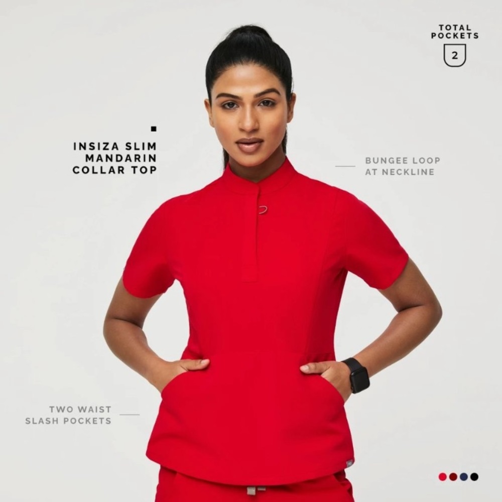 Pop Red Figs Insiza Scrub Top